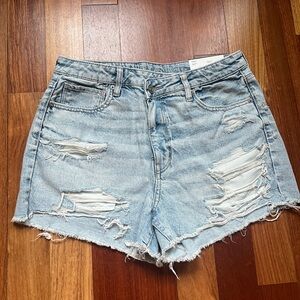 American Eagle Outfitters Blue Jean Shorts Distressed High-Waisted